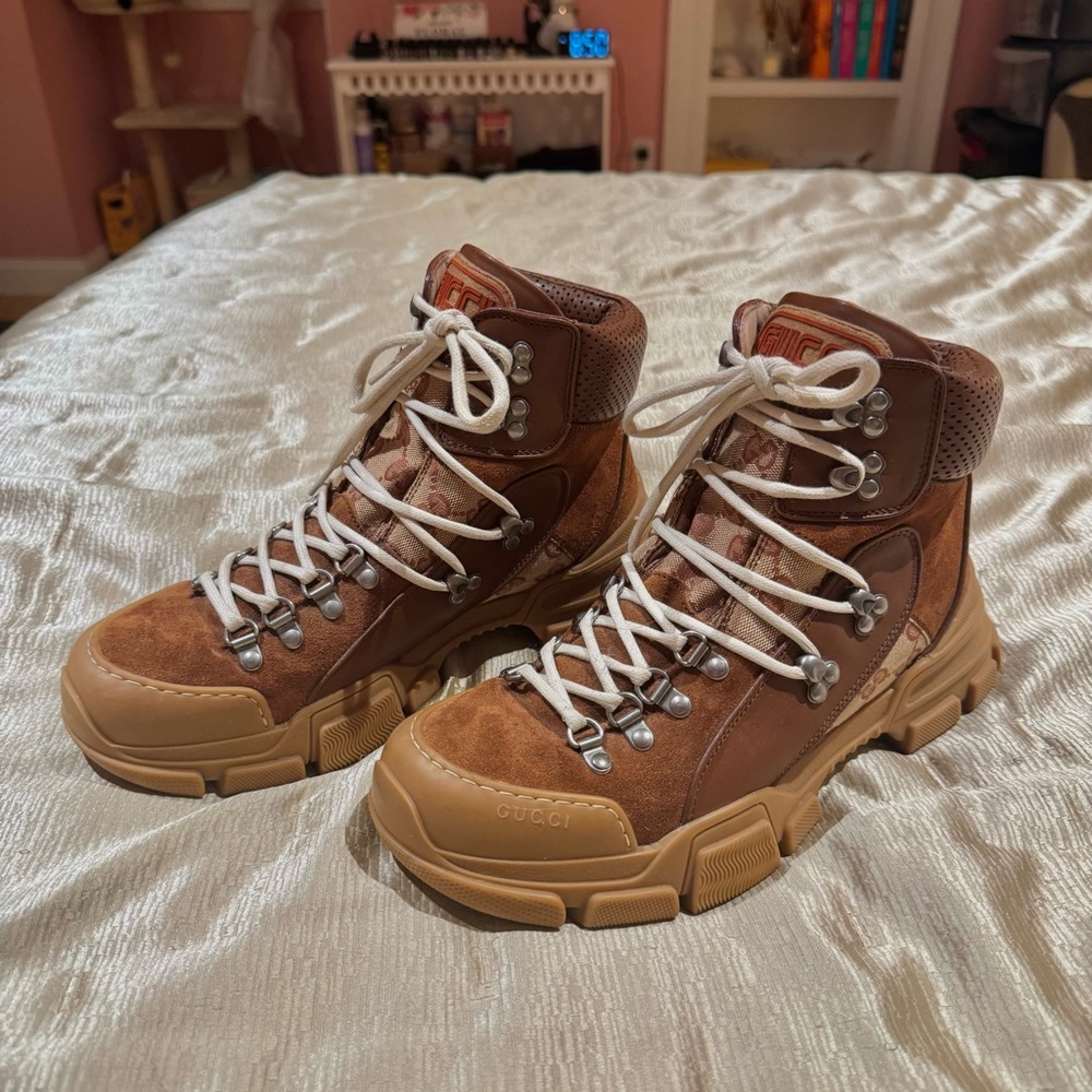 Gucci Mens Canvas Hiker Boots Size 7